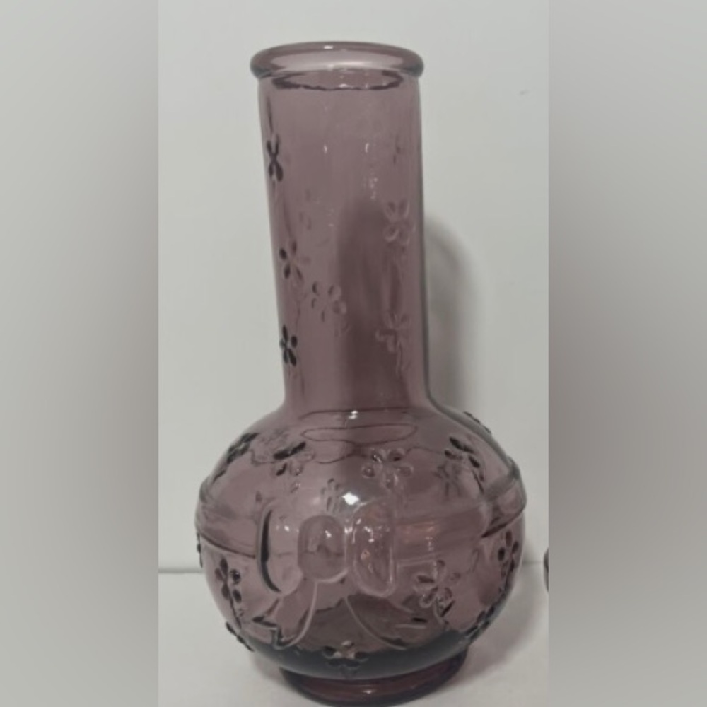 Vintage Made in Italy Crownford Giftware Glass Amethyst Decanter 1983